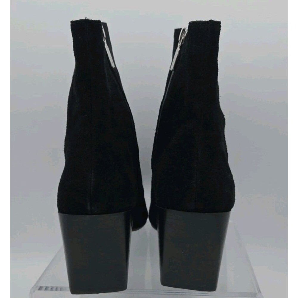 Blondo Sadie Waterproof Bootie Woman Black Suede Ankle Block Heel Boots Size 9 - Picture 8 of 10